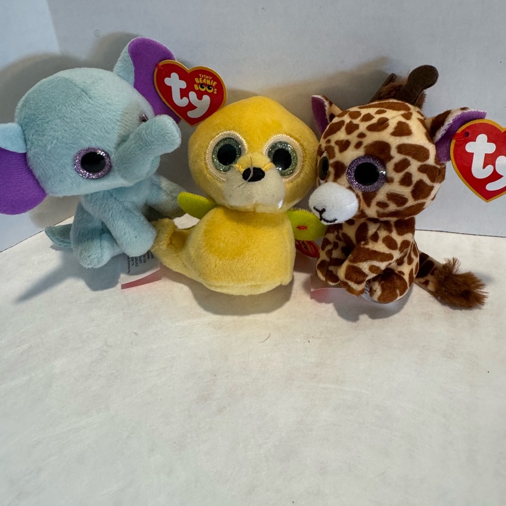 Ty Beanie Babies Plush Toy Set - Blue, Yellow, Brown